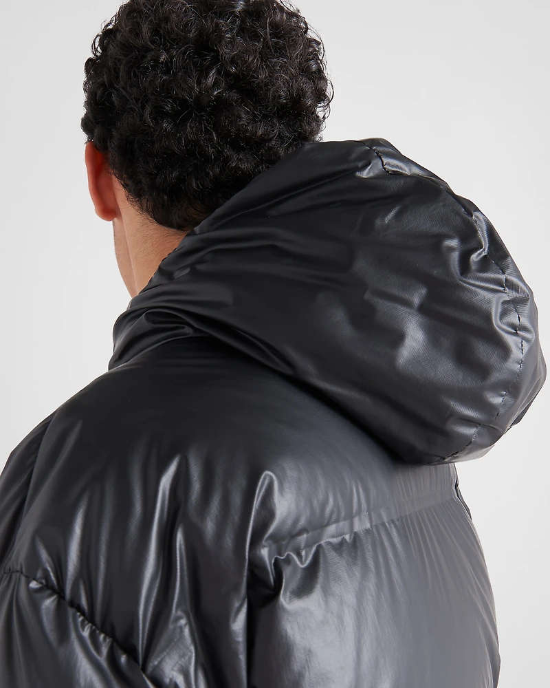 Light Re-Nylon hooded puffer jacket