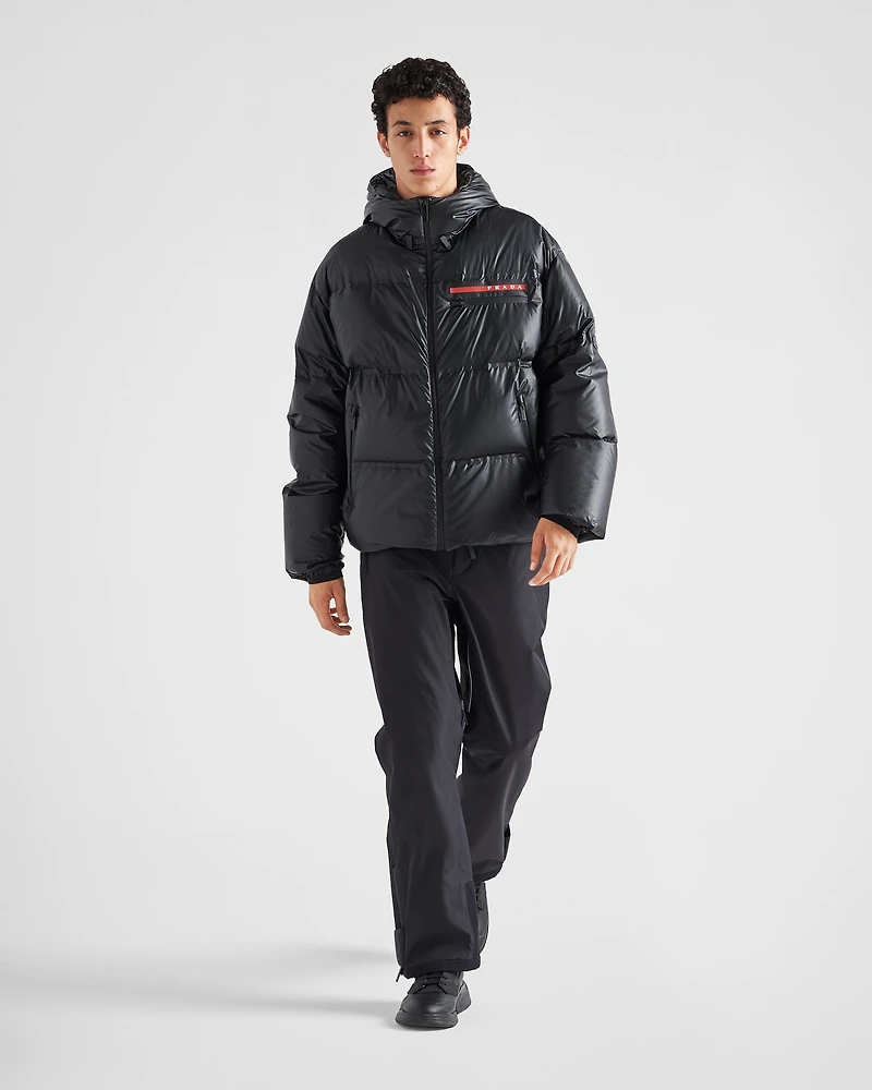 Light Re-Nylon hooded puffer jacket