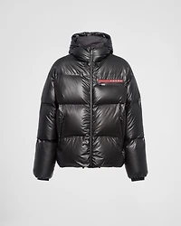 Light Re-Nylon hooded puffer jacket