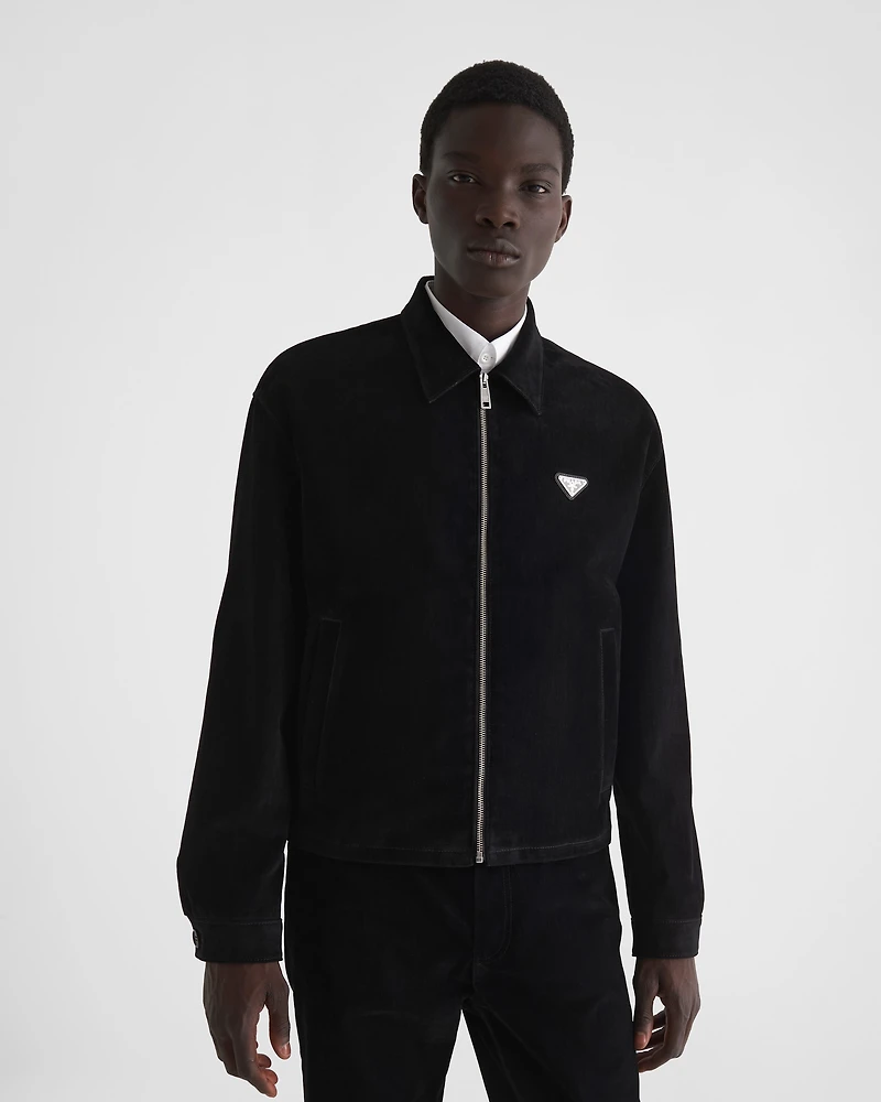 Cotton velvet blouson jacket