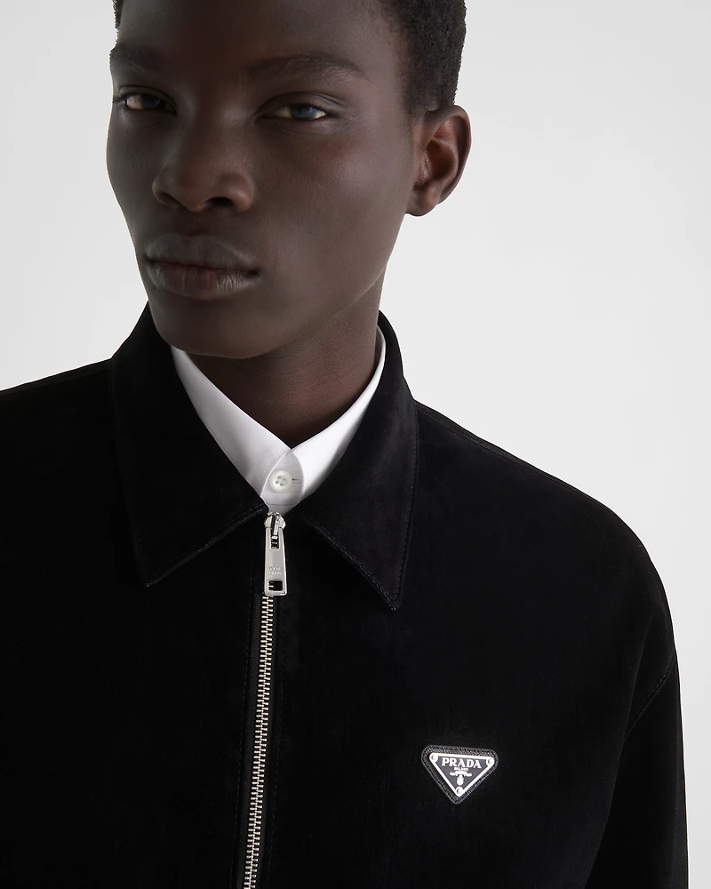 Cotton velvet blouson jacket