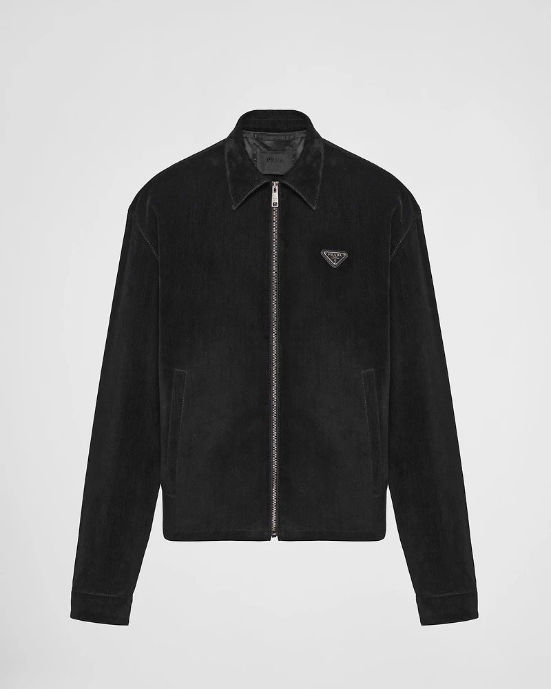 Cotton velvet blouson jacket