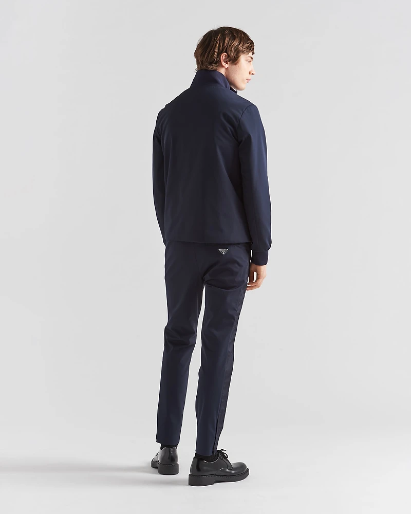 Stretch technical fabric zipper sweatshirt