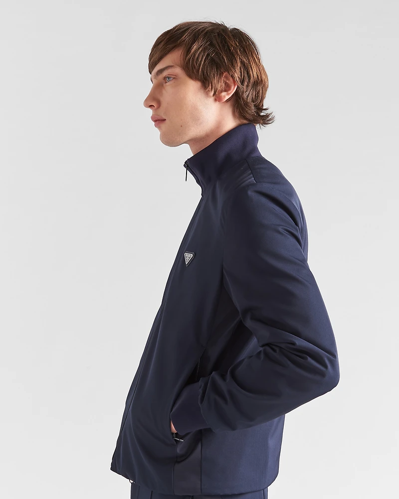 Stretch technical fabric zipper sweatshirt