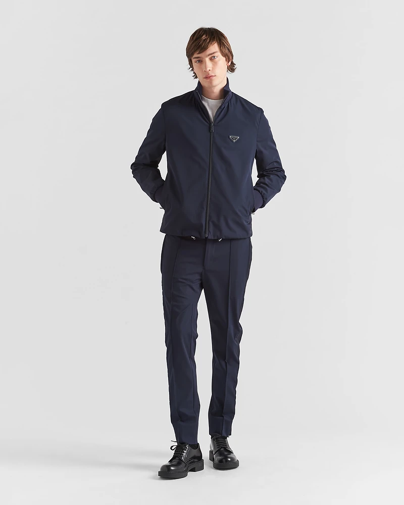 Stretch technical fabric zipper sweatshirt