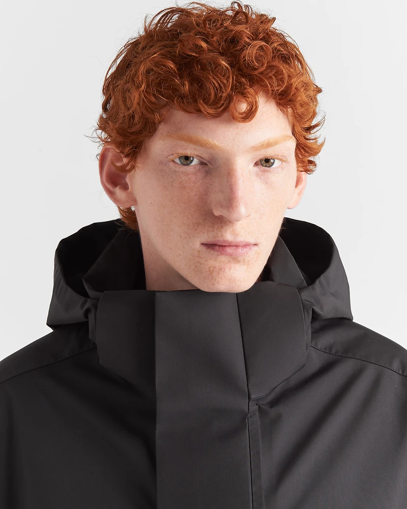 Recycled technical fabric raincoat