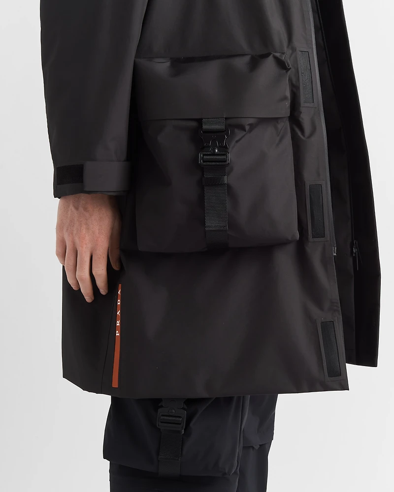 Recycled technical fabric raincoat