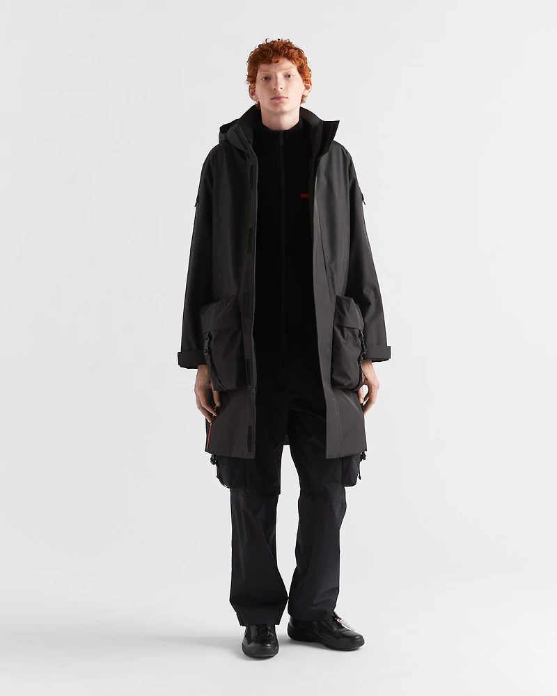 Recycled technical fabric raincoat