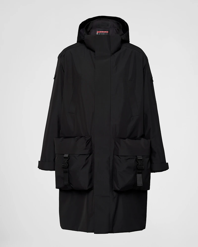 Recycled technical fabric raincoat