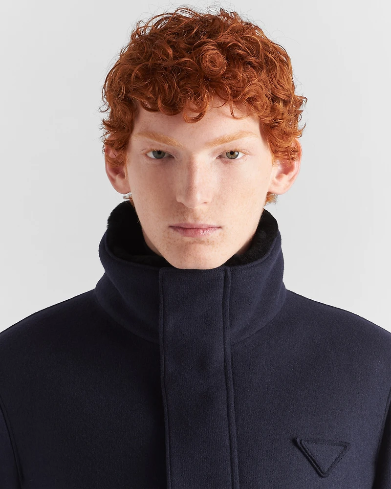 Wool blend and shearling jacket