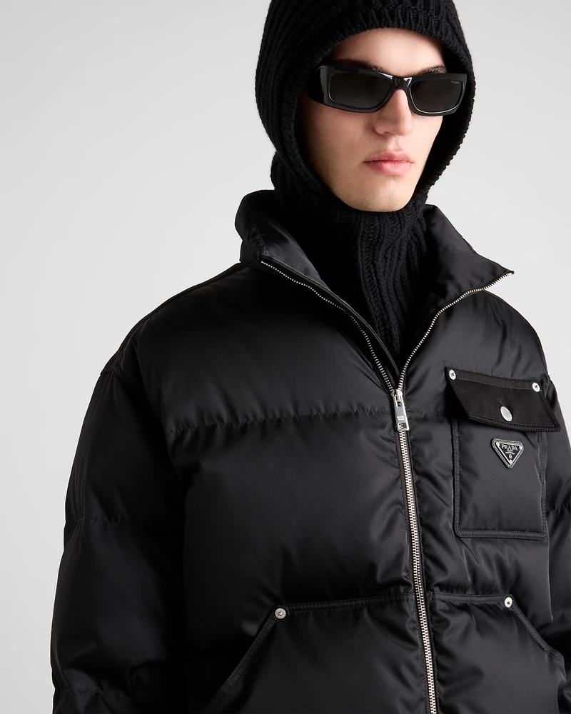 Cropped Re-Nylon down jacket