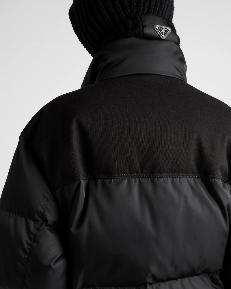 Cropped Re-Nylon down jacket