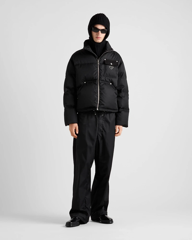 Cropped Re-Nylon down jacket