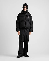 Cropped Re-Nylon down jacket