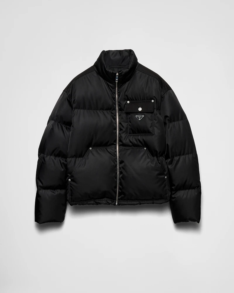 Cropped Re-Nylon down jacket