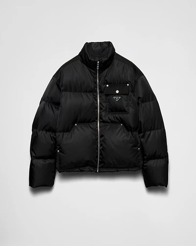 Cropped Re-Nylon down jacket