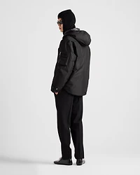 Technical fabric down jacket with hood