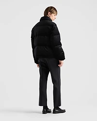 Cropped corduroy down jacket