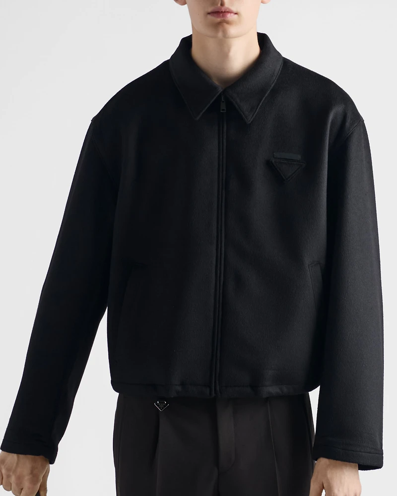Wool and cashmere blouson jacket
