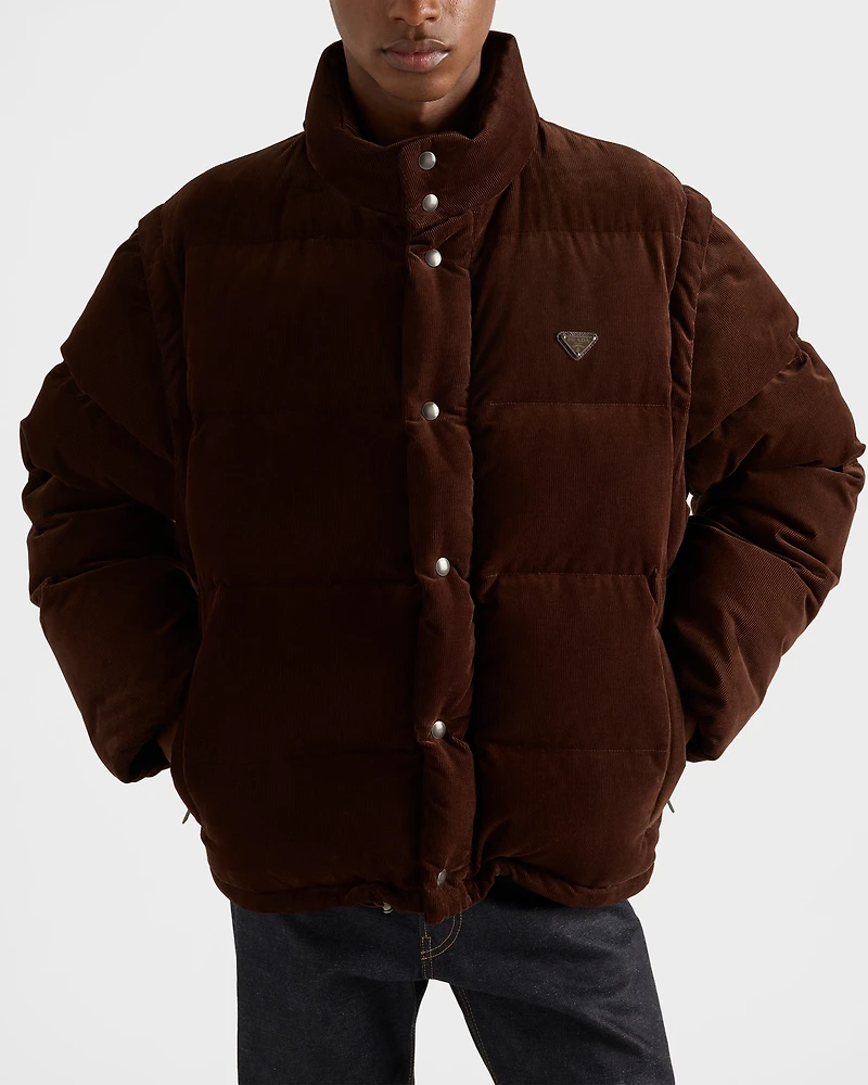 Medium-weight corduroy down jacket