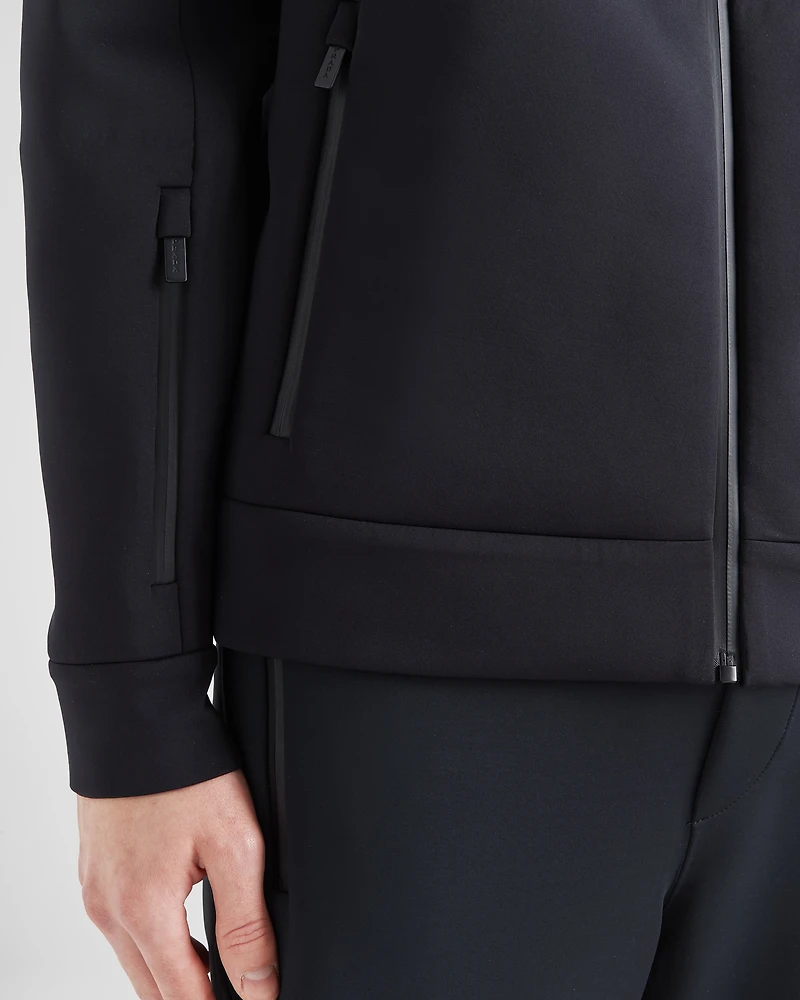 Technical fabric hoodie jacket