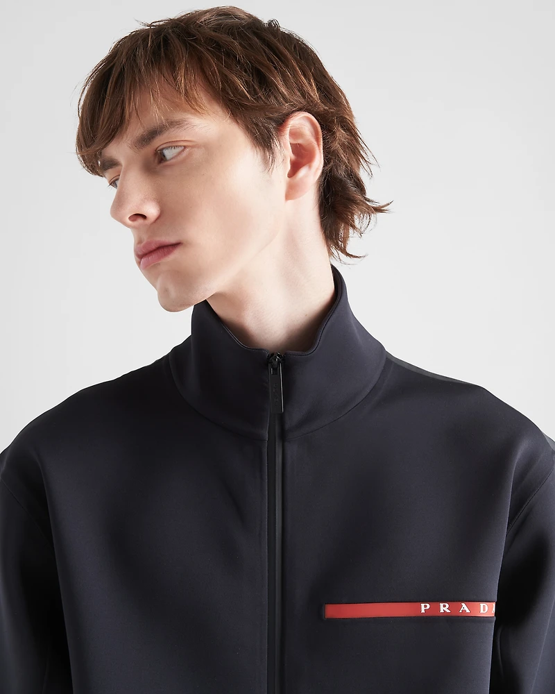 Recycled double jersey zip-up sweatshirt