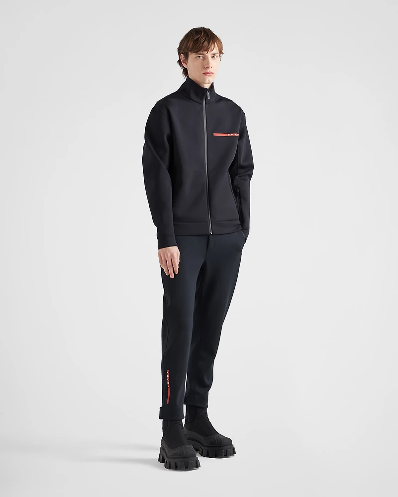 Recycled double jersey zip-up sweatshirt