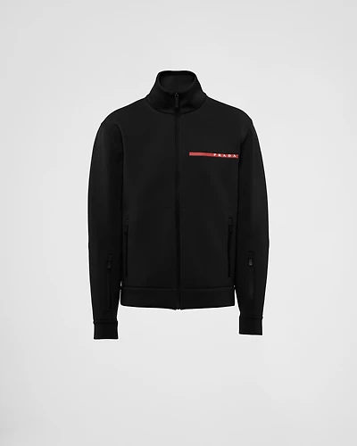 Recycled double jersey zip-up sweatshirt