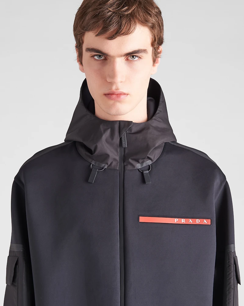 Recycled technical jersey hoodie