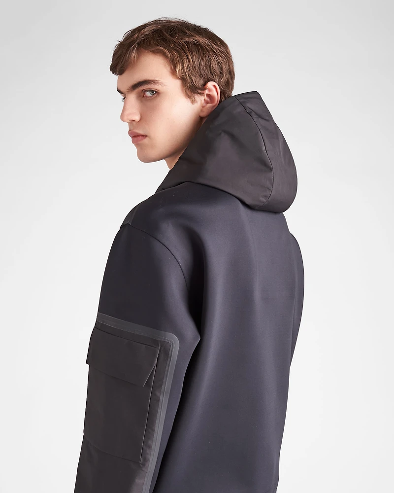 Recycled technical jersey hoodie