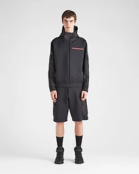Recycled technical jersey hoodie