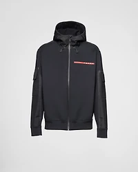 Recycled technical jersey hoodie