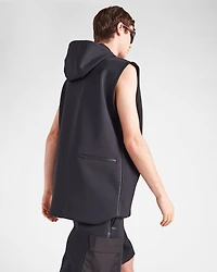 Recycled technical jersey hoodie with heat-sealed tape