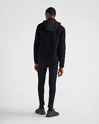 Wool blend fleece cardigan hoodie
