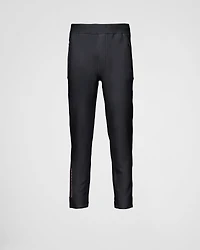 Technical fabric joggers with heat-sealed taped seams