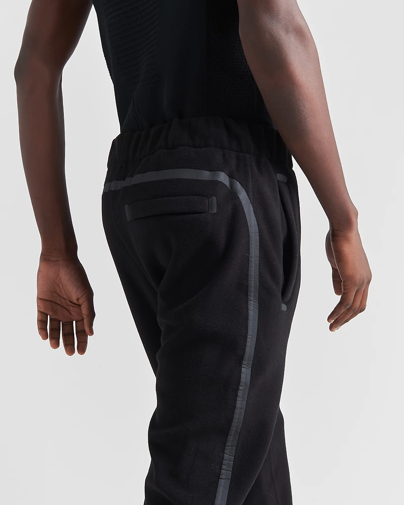 Technical fabric pants with heat-sealed tape
