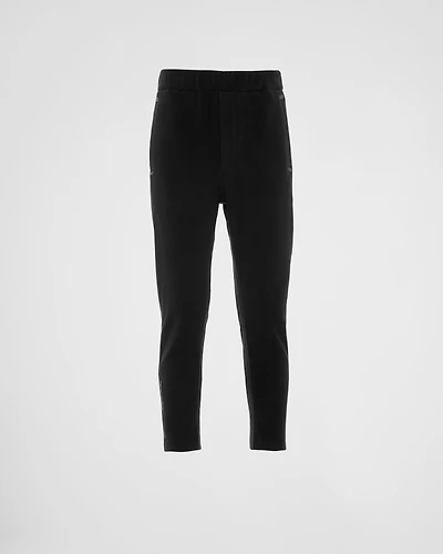 Technical fabric pants with heat-sealed tape