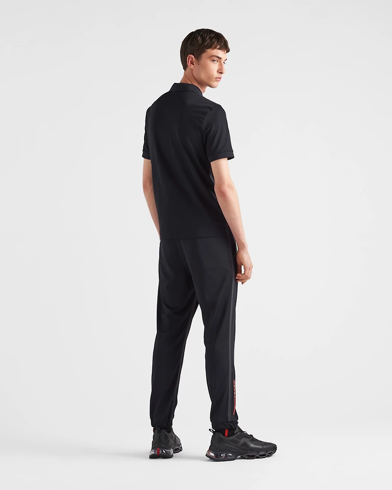 Piqué pants with tape seams