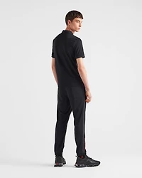 Piqué pants with tape seams