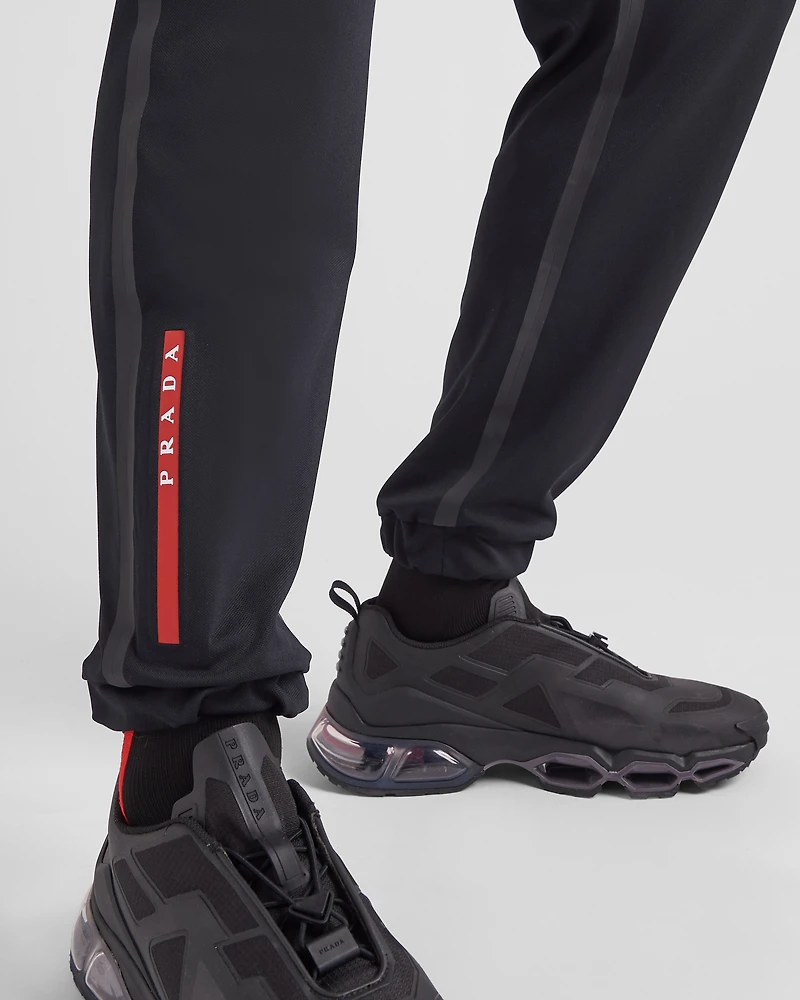 Piqué pants with tape seams