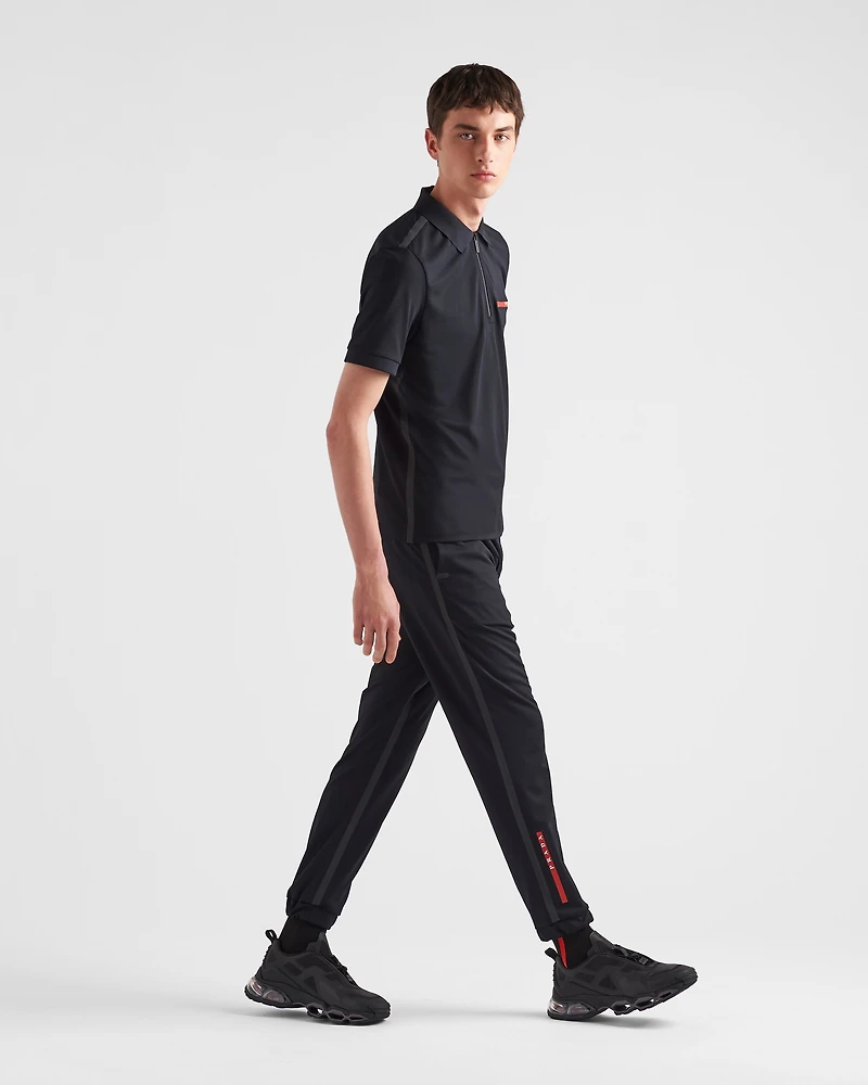Piqué pants with tape seams