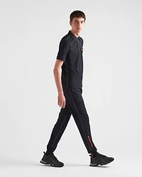 Piqué pants with tape seams