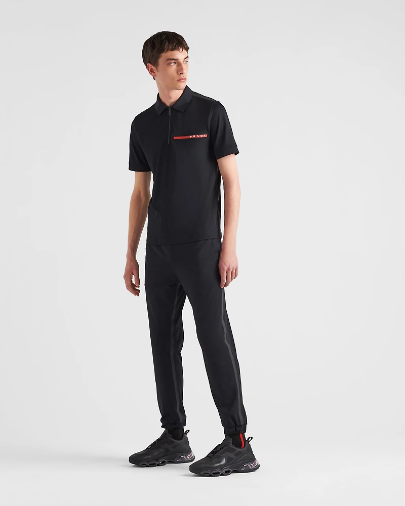 Piqué pants with tape seams