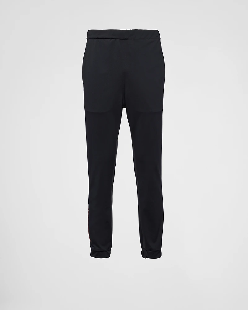 Piqué pants with tape seams