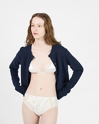 Lace-trimmed satin panty