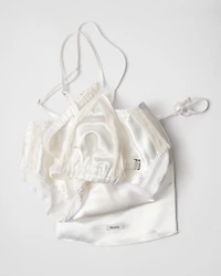 Lace-trimmed satin panty