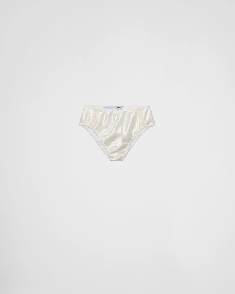 Lace-trimmed satin panty