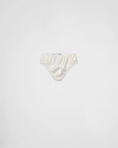 Lace-trimmed satin panty
