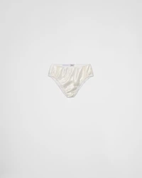 Lace-trimmed satin panty