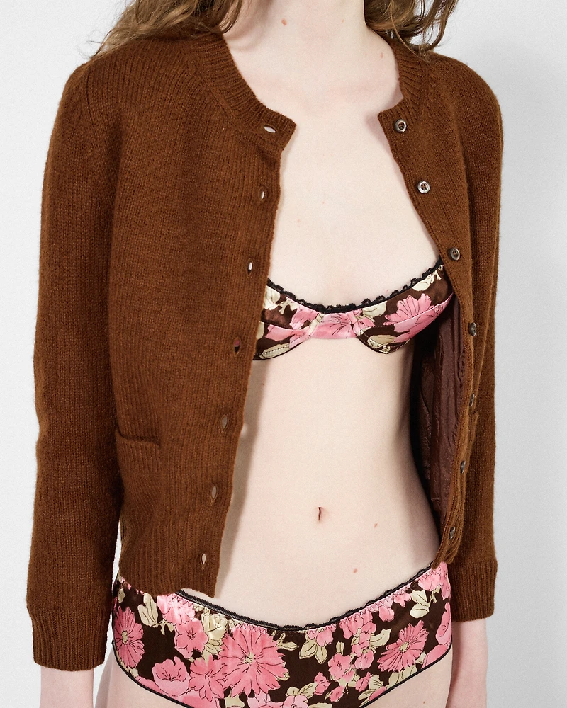 Printed satin panty
